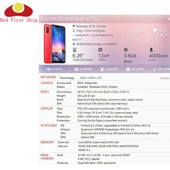 10buc/lot LCD Pentru Xiaomi Redmi Nota 6 Pro tv LCD Display Ecran de Înlocuire Pentru Redmi Nota 6 Pro tv LCD Ansamblu Complet