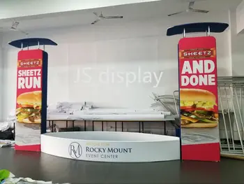 20ft Trade Show Booth Pop-Up Display Stand cu Roll-Up Banner și Contra Lumini LED Expoziții Evenimentul #1