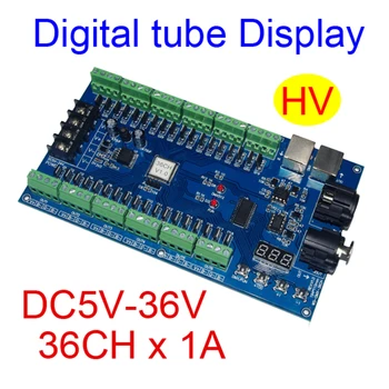 36CH condus DMX512 decodor DC5V-36V 36 canal 12 grupuri DMX decoderdimmer DMX512 XRL 3P controler cu led-uri 36A(5V-24V),25A(25V-36V)