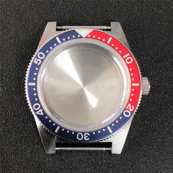 41MM Dom Bubble Safir de Sticlă Ceasul Caz, se Potrivesc pentru Japoneză H35 NH36 rezistent la apa rosu negru Bezel din aluminiu