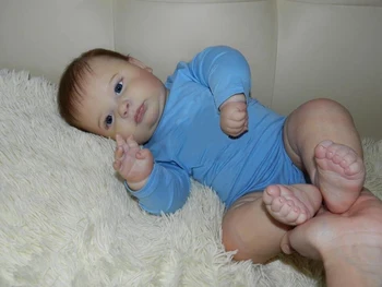 60CM Terminat Papusa bebe Renăscut Pictat ca în Imaginea Copilului nou-născut în Băiatul Cu rădăcini de Păr Realiste Pictate manual Artă Papusa