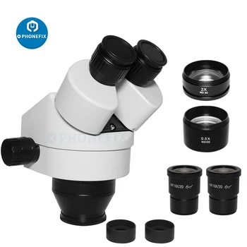 Binocular Microscop Stereo pentru Telefon Mobil PCB Micro-Sudură, 7-45X Zoom Continuu Simul-focalizare Microscop Piese Cap