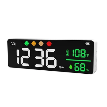 CO2 Metru Calitatea Aerului Interior Alarma pentru Monitor LCD Digital de Dioxid de Carbon la Temperatura Umiditate Detector Senzor NDIR Analizor