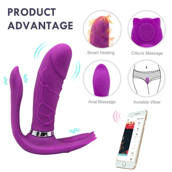 Fluture Portabil Dildo Vibrator pentru Femei Masturbator APP Jucarii Sexuale Chilotei G Spot Stimulator Clitoris Telecomanda Jucarii cu Chilotei