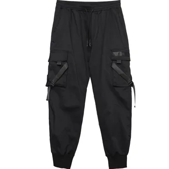 Funcția de salopete de sex masculin high street pantaloni largi de parașutiști hip-hop fascicul de picior pantaloni