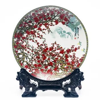 Jingdezhen Pastelate plum blossom agățat placă decoratiuni, Jingdezhen ceramică implementează, antic birouri, acasa, camera de zi