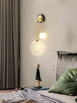 Lampă de perete de lumină LED-uri de lux Nordic lampă de noptieră modern living, dormitor fundal pereți design fluture creative decorative