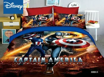 Marvel mai Ieftin Set de lenjerie de Pat de Unică Dimensiune de Copii Decorare Dormitor Twin Cearceaf Plapuma Acoperă 3/4buc Promovarea Captain America