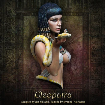 Nebun Rege Modelul 1 / 12 rășină bust model Cleopatra Egiptean șarpe regina GK alb model de mână pentru a face X155