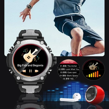 Noul ceas Inteligent de Oameni de Redare Muzică IP68 rezistent la apa de 1.3 inch Sport Bărbați Ceas Digital,Busola & vreme Smartwatch Pentru Android ios