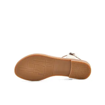 QZYERAI Nou Stil de Vara Femei Sandale Cool Plaja Femei Pantofi de piele de Vacă Confortabil Doamna Sandale