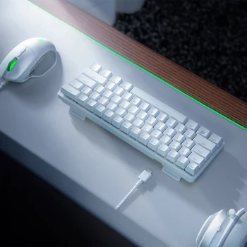 Razer Huntsman Mini-Jocuri Tastatură Mecanică Clicky Optice Liniare/Comutator de 61 De Taste cu Cablu RGB de la Tastatură pentru PC Gamer Balck/Argintiu
