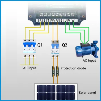 Solare FOTOVOLTAICE invertor DC-AC cu trei faze convertor 220V 0,75 kw/1,5 kw/2.2 kw/4kw cu Control MPPT solar pompa VFD