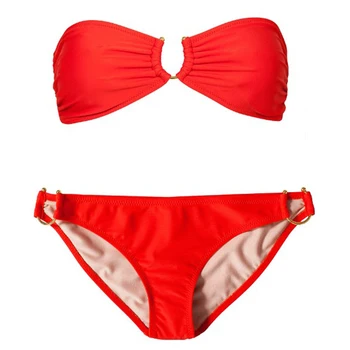 SWIMMART cele Mai Populare Bandeau Top de costume de Baie de Epocă U Inele Plaja Bikini Set Push-Up Detașabile Căptușit Costume de baie Femei Bikini 2021
