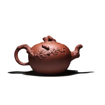 Yixing masters toate lucrate manual din ceramică ceai-oală de piersici este recomandat acasă set de ceai cadou boutique veveriță struguri