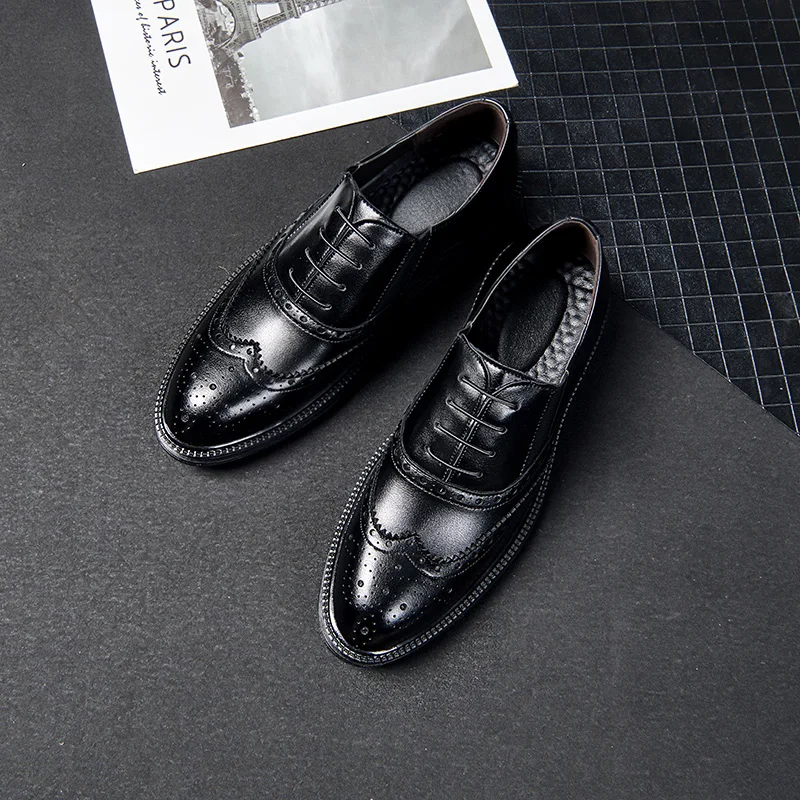 Anglia bărbați stil casual de afaceri de nunta formale rochie din piele moale de vițel pantofi sculptură bocanc de pantofi adidași negri sapatos