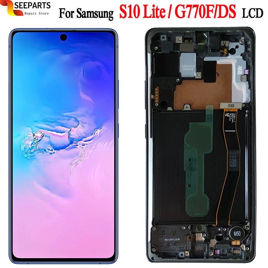 Pentru Samsung Galaxy S10 Lite Display LCD Touch Screen Digitizer Cu Cadru Înlocuirea Ansamblului Pentru Samsung G770F G770F/DS LCD