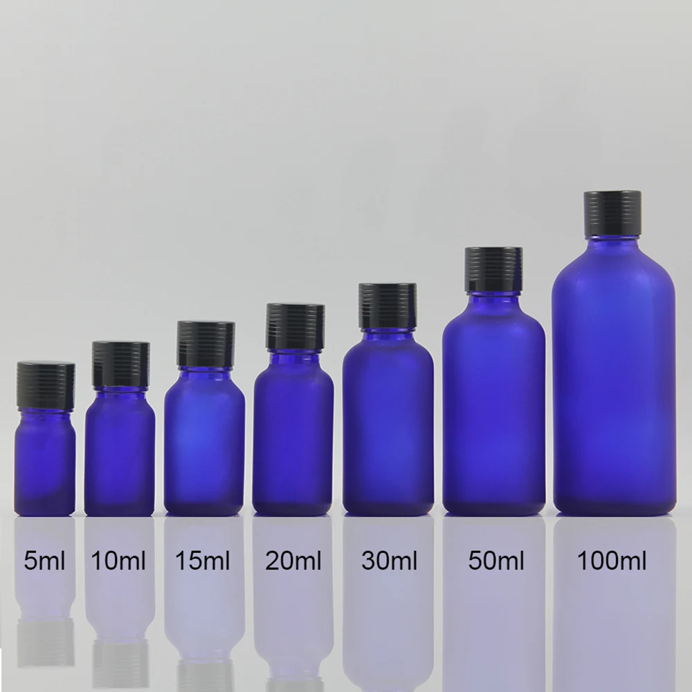 10ml pahar ulei esential de sticla returnabile eșantion sticla Albastru de Sticlă Flacoane din aluminiu Cu capac si interior dop