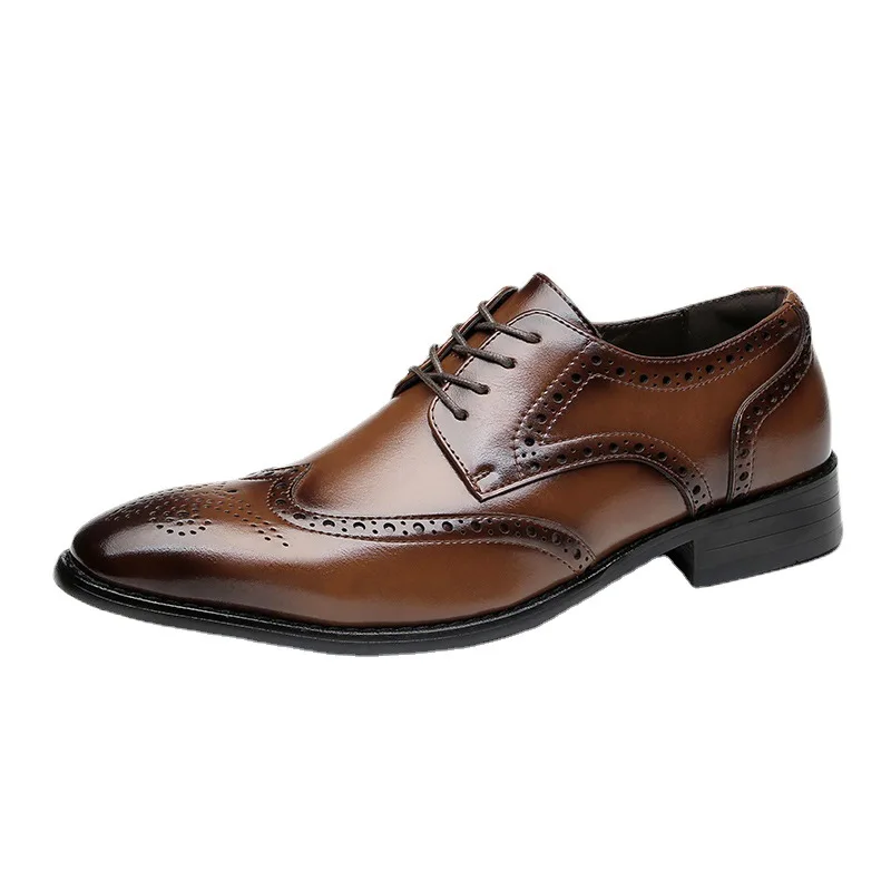 2021 noi formale din piele, pantofi piele barbati sculptate brosa birou de afaceri pantofi derby domn nunta pantofi pentru bărbați