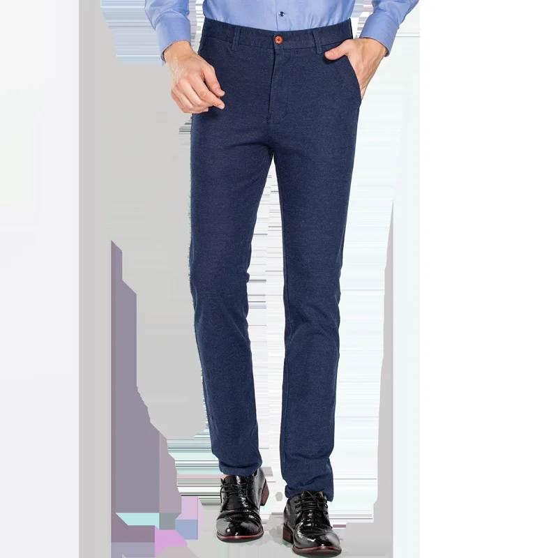 Toamna Iarna Nou Pantaloni Casual Barbati Stil Clasic De Afaceri De Moda Slim Fit Direct De Bumbac Culoare Solidă Pantaloni Brand 40 Y414