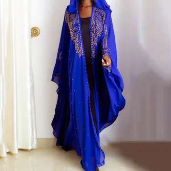Ștrasuri Din Mărgele De Designer Abaya Dubai Rochie Lunga De Lux 2020 Cu Glugă Femei Halat Cardigan Musulman Caftan Turcia Abayas Supradimensionat Rochii